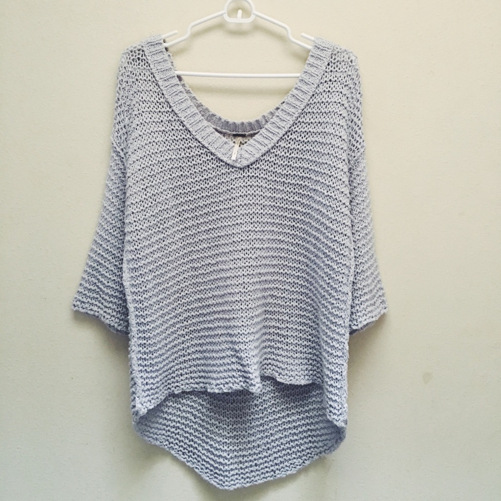 Free People lilac open knit sweater
